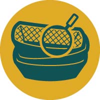 Pictogramme d’une pâte moulée et d’une feuille de papier