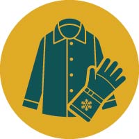 Pictogramme d’une chemise et d’un gant en fibres textiles